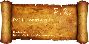 Poli Konstantin névjegykártya